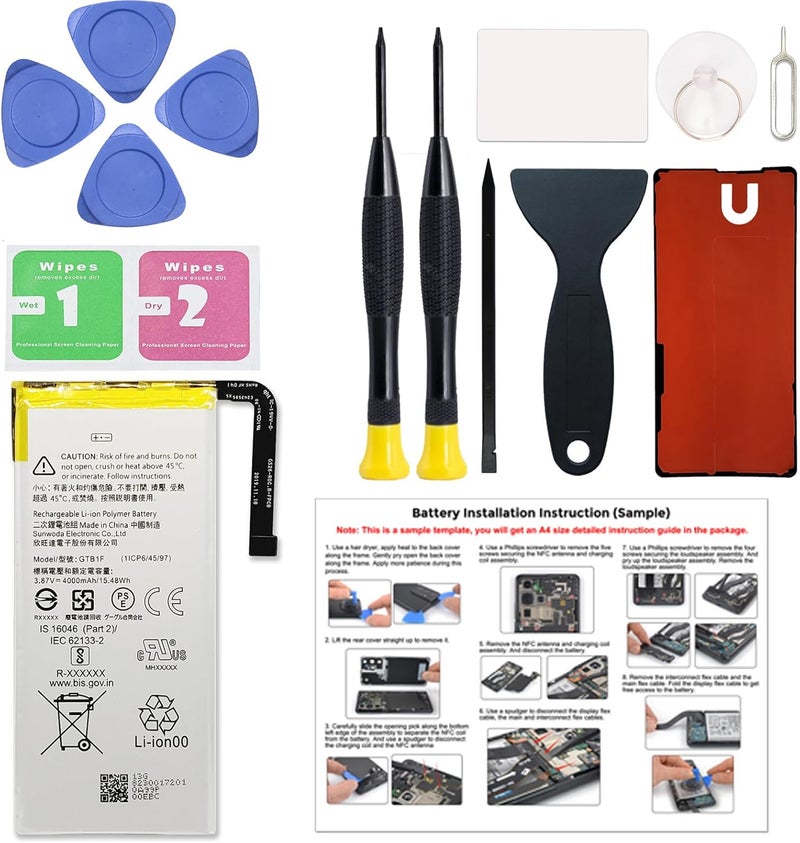 MAXSHARKS New Upgraded Battery for Pixel 5, GTB1F Replacement Battery Compatible with Pixel 5, with Repair Tools & Instruction - Image 1